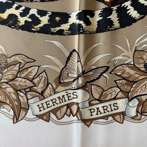 Hermes jungle love scarf white background